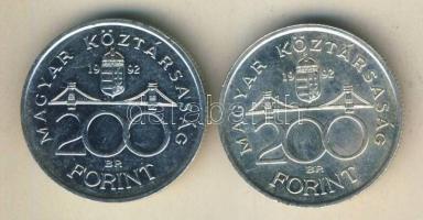 1992. 200Ft Ag "MNB" (2x) T:BU,2