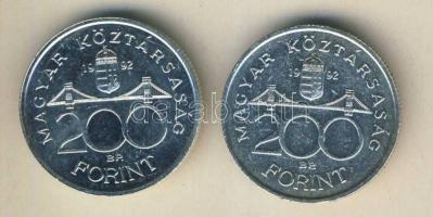 1992. 200Ft Ag (2x)"MNB" T:BU,2