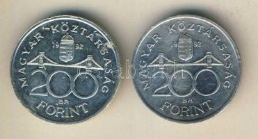 1992. 200Ft Ag (2x)"MNB" T:BU,2
