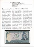 Pakisztán DN (1982) 10R Hadzs-kiadás, német nyelvű &quot;Kuriositäten auf Banknoten&quot; tájékoztatólappal T:I Pakistan ND (1982) 10 Rupees Haj issue, with &quot;Kuriositäten auf Banknoten&quot; german language information sheet C:UNC