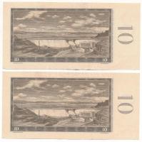 Csehszlovákia 1960. 10K (2x) sorszámkövetők "J 21 112884 - J 21 112885" T:F szép papír
Cz...