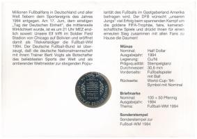 Amerikai Egyesült Államok 1994. 1/2 Cu-Ni "1994-es Labdarúgó Világbajnokság" érmés boríték...