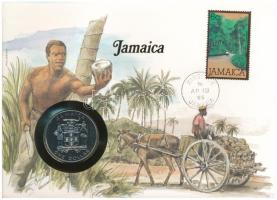 Jamaika 1982. 1$ Cu-Ni &quot;1982 - Labdarúgó Világbajnokság&quot; forgalomba nem került emlékkiadás felbélyegzett borítékban, bélyegzéssel T:UNC patina Jamaica 1982. 1 Dollar Cu-Ni &quot;World Championship of Football&quot; non-circulating commemorative coin in envelope with stamp, cancellation C:UNC patina Krause KM#96