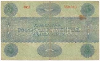 1919. 5K "Osztrák-Magyar Bank...", "001"-es sorozat előlapon bélyegzés "POH...