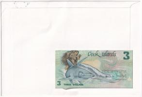 Cook-szigetek 1992. 3$ felbélyegzett borítékban, bélyegzéssel T:I Cook Islands 1992. 3 Dollars in en...