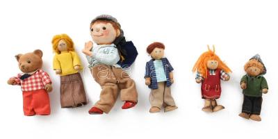 6 darab régi baba és állat figura, zömmel fa, m: 11-18 cm