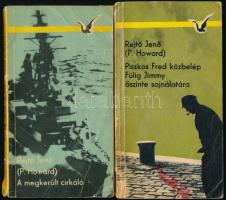 Rejtő Jenő (P. Howard) 2 könyve: A megkerült cirkáló, Piszkos Fred közbelép Fülig Jimmy őszinte sajnálatára. Bp., 1966-1967, Albatrosz Könyvek. Kiadói papírkötés, sérült gerincekkel.