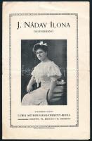 cca 1890 Nádas Ilona dalénekesnő keményhátú portréja, 17×11 cm + róla szóló prospektus, hajtott