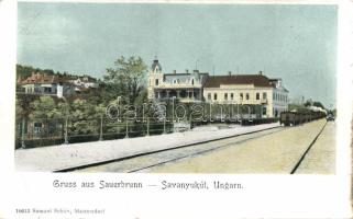 Savanyukút Railway-station Litho