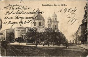 1924 Chernivtsi, Czernowitz, Cernauti, Csernyivci (Bukovina, Bukowina); Paraskiewa / Gr.-or. Kirche / Greek Orthodox church (EK)