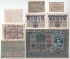 Ausztria 1919. (1902) 1000K + 1922. 2K + 10K (2x) + 20K + 100K + Bécs 1919. 10h + 50h T:F-G
Austria...