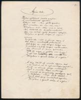 - cca 1910 Szepessy László (1880-1915) tanár, költő, újságíró Anyám dala c. versének autográf kézirata. kettő beírt oldalon + képe