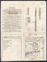 1853 Ausschl. Pr. Kaiser-Ferdinands-Nordbahn vasúti fuvarlevél