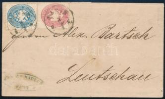 1864 5kr + 10kr levélen / on cover PESTH / B.H. - Leutschau