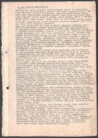 1974 Egercsehi, Nagy József visszaemlékezése az 1944-es II. világháború végi helyi eseményekre (3 gépelt oldal), valamint 3 gépelt verse, 5 beragasztott fotó, közte 2 a szerző fotója, 3 pedig 1920-1925 körüli fotók kommunista munkás fiatalokról, 7 sztl. lev.