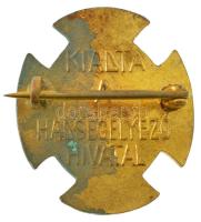 ~1914-1918. "A Magyar Nők Korona Alapja" zománcozott fém jelvény, hátoldalán "KIADJA ...