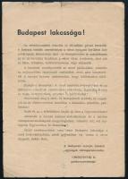 1956 A budapesti szovjet katonai egységek városparancsnoka, Grebennyik K. által Budapest lakosságához intézett röplap