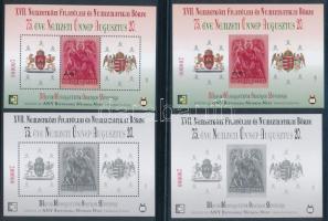 2013 XVII. Nemzetközi filatéliai és numizmatikai börze 4 db-os emlékív garnitúra azonos sorszámmal / souvenir sheets