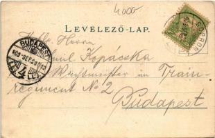 1903 Sopron, Kossuth út, villamos (EB)