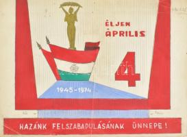 cca 1970-1985 Szocreál dekorációs tervek vegyes tétele