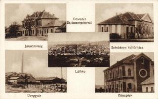 Sajószentpéter zsinagóga, üveggyár, szénbánya kultúrháza, járásbíróság, kiadja Grünwald Ignác