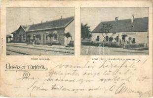 1902 Türje, vasútállomás, Moór János vendéglője a vasúthoz (r)