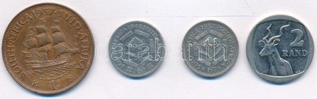 Dél-Afrika 1937. 1p Cu "VI. György" + 1946. 6p Ag "VI. György" + 1957. 6p Ag &qu...