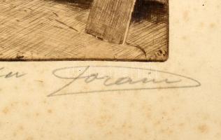 Jean-Louis Forain (1852-1931): Jaffai részlet. Rézkarc, papír, jelzett. Üvegezett fakeretben. Kissé ...