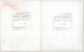 Ergy Landau (1896-1967) magyar származású francia fotográfus 5 db kínai útján készült pecséttel jelz...