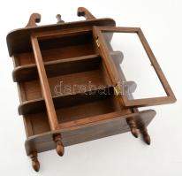 Retro üvegezett fali szekrényke, jó állapotban, 42x32x11 cm