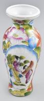 Kézzel festett kínai váza, jelzés nélkül, hibátlan, m: 21 cm