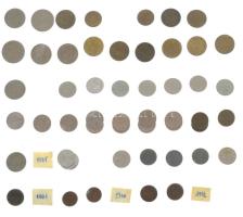 52db-os vegyes osztrák érmetétel egy műanyag berakólapon T:vegyes 52pcs of mixed austrian coin lot in a plastic coin holder sheet C:mixed