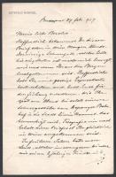 1917 Bp., Sztehlo Kornél (1847-1940) evangélikus vallású ügyvéd 2 db saját kezű (magyar, ill. német ...