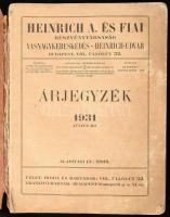 1931 Heinrich A. és Fiai vas-nagykereskedők árjegyzéke. 1931. júl. Gazdag képanyaggal illusztrált. B...