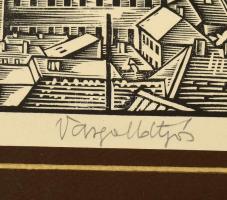 Varga Mátyás (1910-2002): Kolozsvár, 1944. Fametszet, papír, jelzett, Varga Mátyás autográf ajándéko...