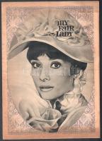 1967 My Fair Lady c. musical (Audrey Hepburn) német nyelvű, képes ismertető prospektusa, 4 sztl. lev.