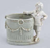 Bieder porcelán asztali dísz. Mázas, jelzés nélkül, hibátlan 12 cm