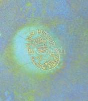 Zsolnay eozin csiga tál, jelzéssel, minimális kopottsággal, 17x17 cm