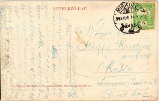 1915 Miskolc, Kazinczy utca, Grand Hotel Horváth szálloda, Mahr Károly üzlete, Fonciere Pesti Biztos...