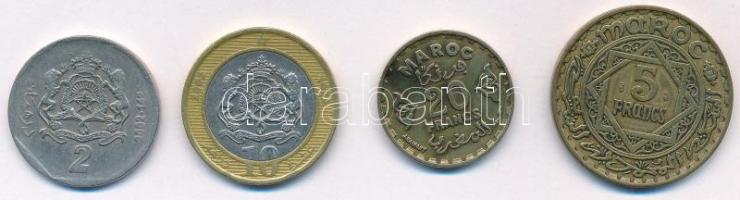 Marokkó 1946. 5Fr Al-bronz + 1952. 20Fr Al-bronz + 2002. 2D Cu-Ni "VI. Mohammed" + 10D &qu...