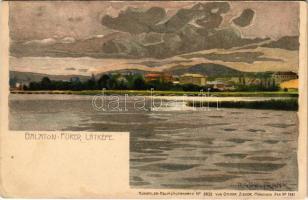 Balatonfüred, látkép. Künstler-Heliocolorkarte No. 2835. von Ottmar Zieher, litho s: Raoul Frank (EK)