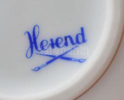 Herendi csipkebogyó mintás 6 db csésze, aljjal, 3. oszt. jelzéssel, kopással, d: 13,5 cm, m: 5,5 cm