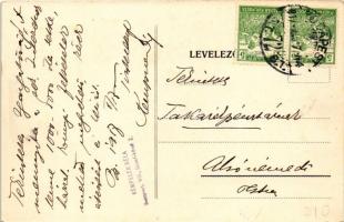 1917 Balatonaliga, Aliga (Balatonvilágos); Kempelen Béla nyaralója, villa. Hátoldalon Kempelen Béla ...