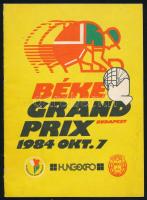 1984 Béke Grand Prix Budapest kerékpáros verseny ismertető füzete, fekete-fehér képekkel illusztrált, tűzött papírkötés, 16 p.