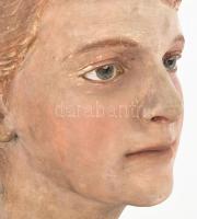 Strobl Alajos (1859-1926): Ifjú hölgy rózsákkal, Engländerin c. szobrához készült festett gipsz mint...