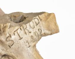 Strobl Alajos (1859-1926): Ifjú hölgy rózsákkal, Engländerin c. szobrához készült festett gipsz mint...