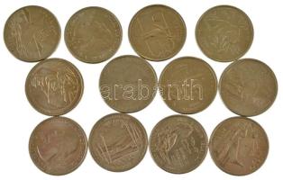 Amerikai Egyesült Államok 1999-2013. 25c Cu-Ni (12xklf) forgalmi emlékkiadások a "Szövetségi Államok" és a "Gyönyörű Amerika" sorozatból T:AU,XF USA 1999-2013. 25 Cents Cu-Ni (12xdiff) circulating commemorative coins from the "50 State Quarters" and the "America the Beautiful" series C:AU,XF