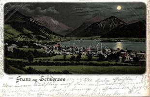 1899 Schliersee at night litho