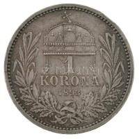 1893KB 1K Ag &quot;Ferenc József&quot; T:AU,XF ph., patina Adamo K5