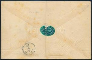 1875 Réznyomat 15kr sárgásbarna és Színesszámú 5kr vegyes bérmentesítés ajánlott levélen / Mi 12 yel...